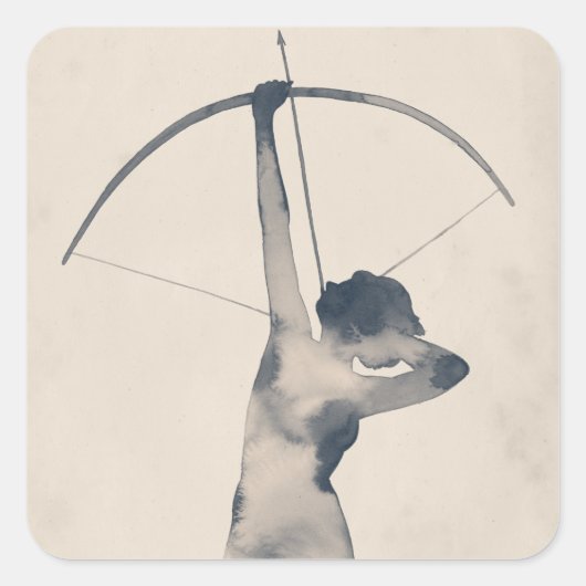 水彩原色 スクエアシール (正面)