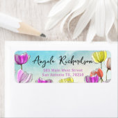 水彩及びインクチューリップ芸術的差出人住所 ラベル (インサイチュ)