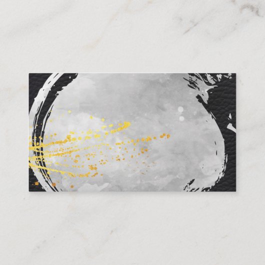 水彩及びエレガントフローラ金箔革 名刺 (裏面)