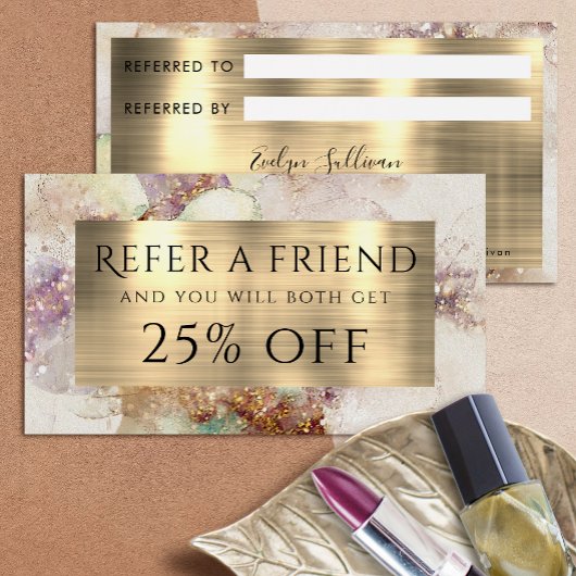 水彩及びゴールドフォイル紹介カード