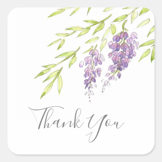 '水彩及びペン藤'ラベル スクエアシール (正面)