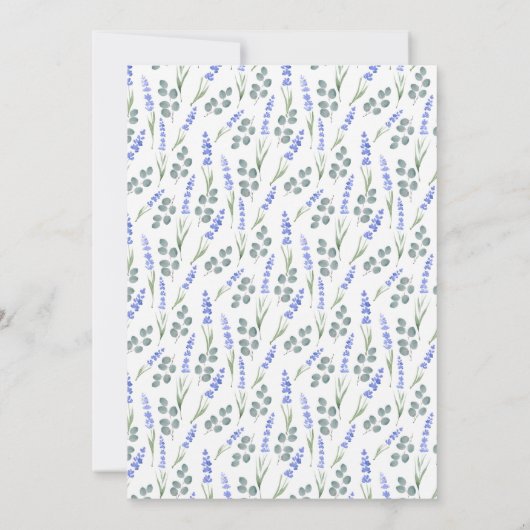 水彩及びラベンダーユーカリ模様 セーブザデート (裏面)