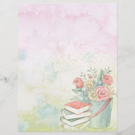 水彩及び花 レターヘッド