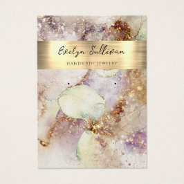 水彩及び金ゴールドフォイルジュエリー表示カード