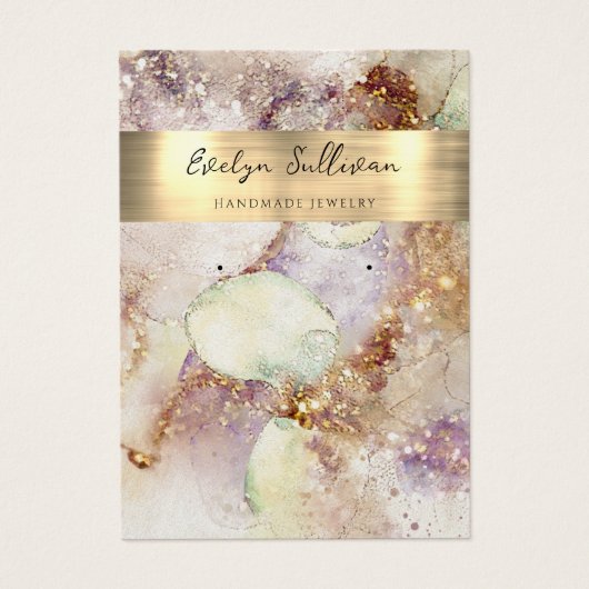 水彩及び金ゴールドフォイルジュエリー表示カード (正面)