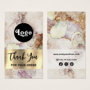 水彩及び金ゴールドフォイルパッケージインサート