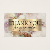 水彩及び金ゴールドフォイル感謝してい割引カード (正面)