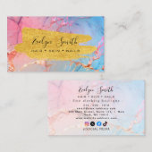 水彩及び金ゴールドホイルフェイク名刺 名刺 (正面/裏面)