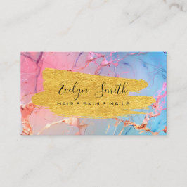 水彩及び金ゴールドホイルフェイク名刺 名刺