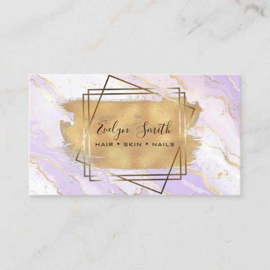 水彩及び金ゴールドホイルフェイク名刺 名刺 (正面)