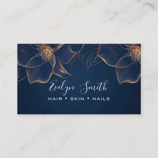 水彩及び金ゴールドホイルフェイク名刺 名刺 (正面)