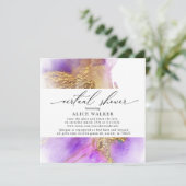 水彩及び金ゴールド仮想シャワー招待状 (スタンド正面)