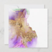 水彩及び金ゴールド仮想シャワー招待状 (裏面)