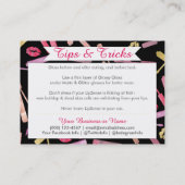 水彩及び金ゴールド口紅の適用とヒントのカード 名刺 (裏面)