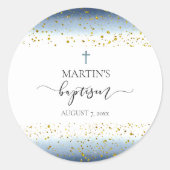 水彩及び金ゴールド箔フェイク詳細洗礼 ラウンドシール (正面)