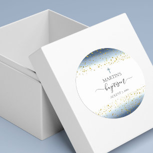 水彩及び金ゴールド箔フェイク詳細洗礼 ラウンドシール