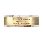 水彩及び金ゴールド箔差出人住所ラベル ラベル (正面)