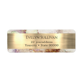 水彩及び金ゴールド箔差出人住所ラベル ラベル