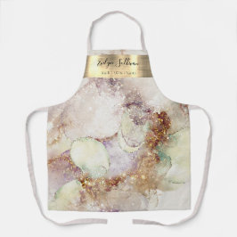 水彩及び金ゴールド箔美しいプロフェッショナルエプロン エプロン
