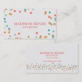 水彩及び金ゴールド紙吹雪パーティープランナー 名刺 (正面/裏面)