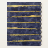 水彩及び金ゴールド パーソナライズされた プランナー手帳 (裏面)