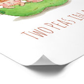 水彩双子えんどう豆のぬいぐるみ壁飾り ポスター (角)