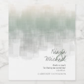 水彩反射ありがとうございまセージID774 ワインラベル (シングルラベル)