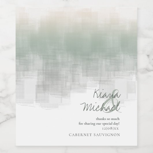 水彩反射ありがとうございまセージID774 ワインラベル (シングルラベル)