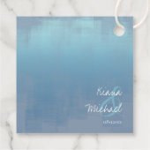 水彩反射ありがとうほこりっぽいブルーID774 フェイバータグ (裏面)