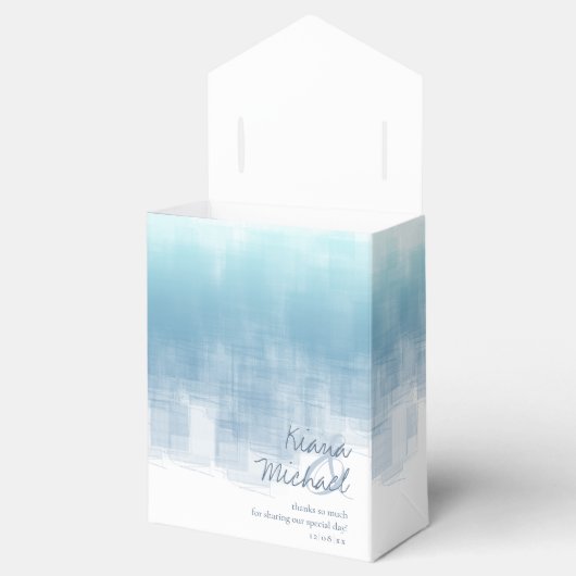 水彩反射ありがとうほこりっぽいブルーID774 フェイバーボックス (オープン)