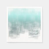 水彩反射ありがとうティール(緑がかった色)ID774 スタンダードカクテルナプキン (正面)