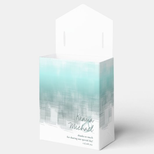 水彩反射ありがとうティール(緑がかった色)ID774 フェイバーボックス (オープン)