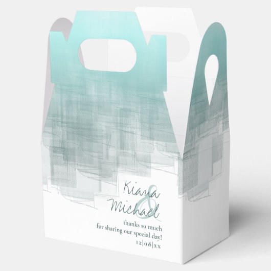 水彩反射ありがとうティール(緑がかった色)V2 ID774 フェイバーボックス (オープン)