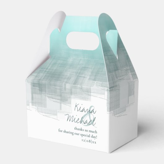 水彩反射ありがとうティール(緑がかった色)V2 ID774 フェイバーボックス (正面サイド)