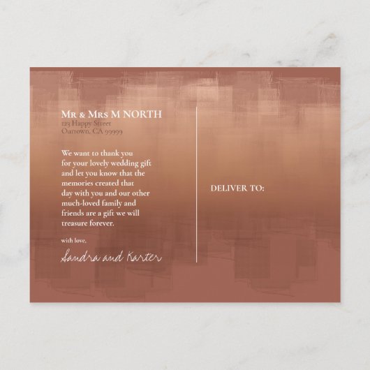 水彩反射ありがとう粘土ID774 ポストカード (裏面)