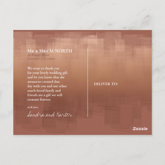 水彩反射ありがとう粘土ID774 ポストカード (裏面)