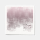 水彩反射お礼Mauve ID774 スタンダードカクテルナプキン (正面)