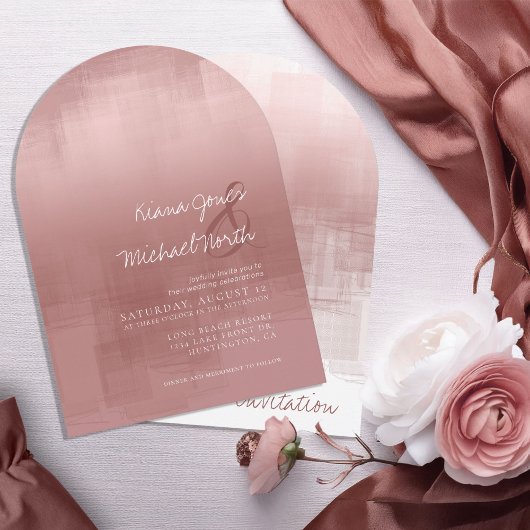 水彩反射シナモンバラアーチID774 招待状