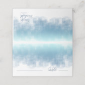 水彩反射テーブルほこりっぽい青ID774 プレイスカード (外部開封)