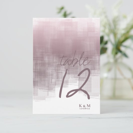 水彩反射テーブル番号Mauve ID774 招待状 (スタンド正面)