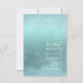 水彩反射ブライダルシャワーティール（緑がかった色）ID774 招待状 (正面)