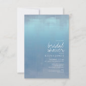 水彩反射ブライダルシャワーブルーID774 招待状 (正面)