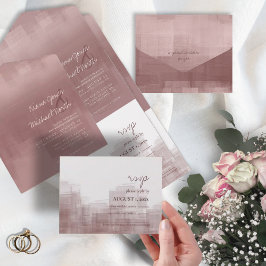 水彩反射結婚のシナモンバラID774 オールインワン招待状