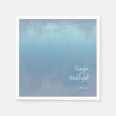 水彩反射結婚の埃っぽい青ID774 スタンダードカクテルナプキン (正面)