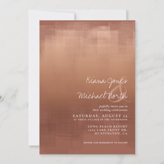 水彩反射結婚の粘土ID774 招待状 (正面)