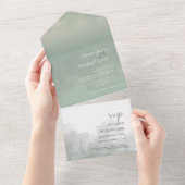 水彩反射結婚のSage ID774 オールインワン招待状 (貼ってはがせる)