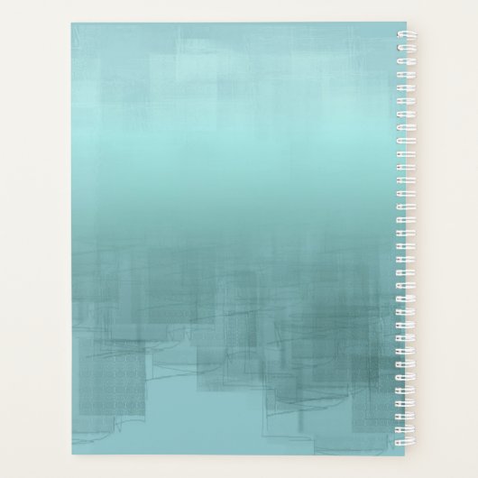 水彩反射結婚ティール(緑がかった色)ID774 プランナー手帳 (裏面)