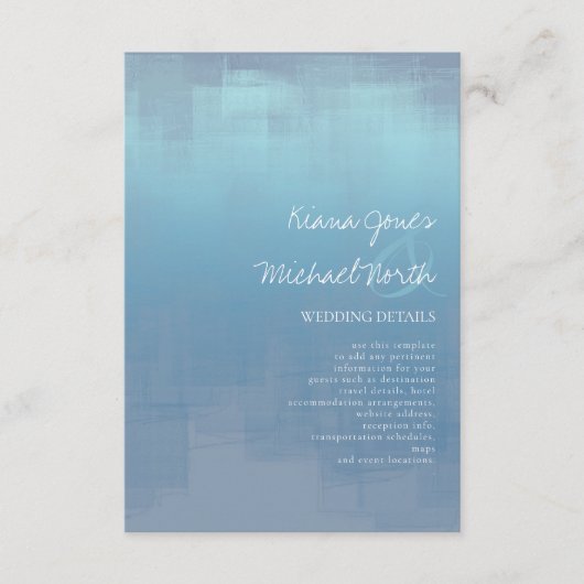 水彩反射詳細ほこりっぽい青ID774 エンクロージャーカード (正面)