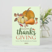 水彩収穫秋ハッピーサンクスギビング シーズンカード (スタンド正面)