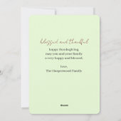 水彩収穫秋ハッピーサンクスギビング シーズンカード (裏面)